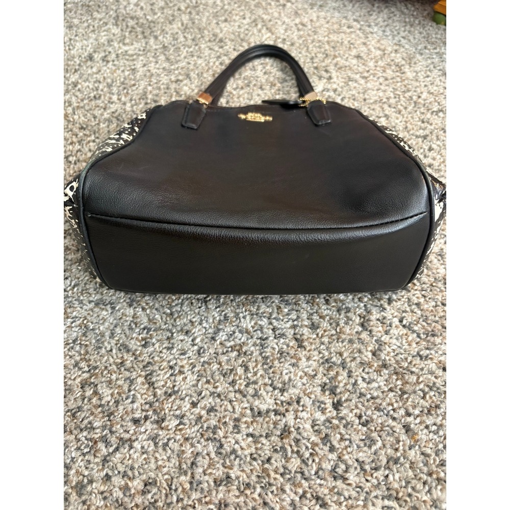 Vintage Coach Minetta Crossbody Satchel, Black Snakeskin Accent - Picture 13 of 16